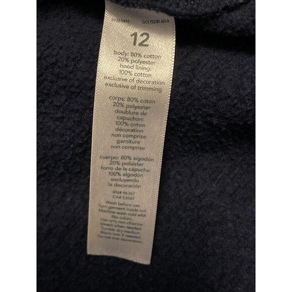 Youth Boys' OshKosh Navy Blue Hooded Jacket Size 12 Full Zip up With Pockets - Picture 12 of 14